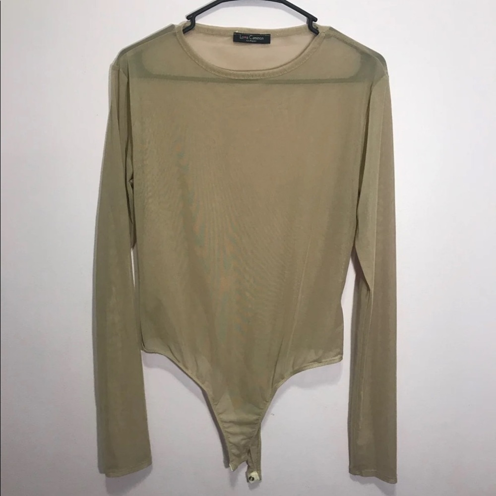Mesh tan bodysuit